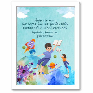 Cuadrito para practicar la lectura aprendiendo a compartir la alegría