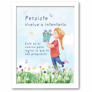 Cuadrito para practicar la lectura aprendiendo el valor de persistir